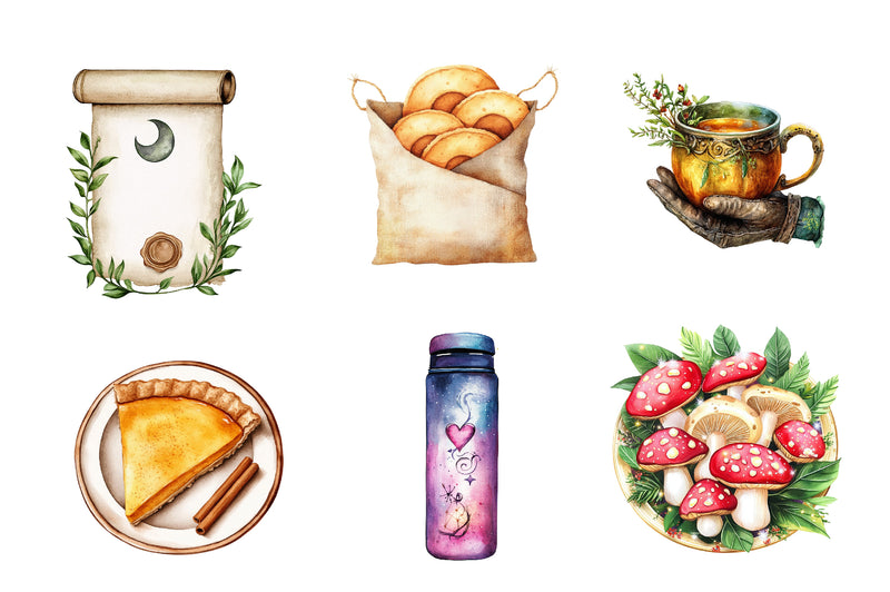 Witch Autumn Picnic Set Clipart Bundle - CraftNest - Digital Crafting and Art