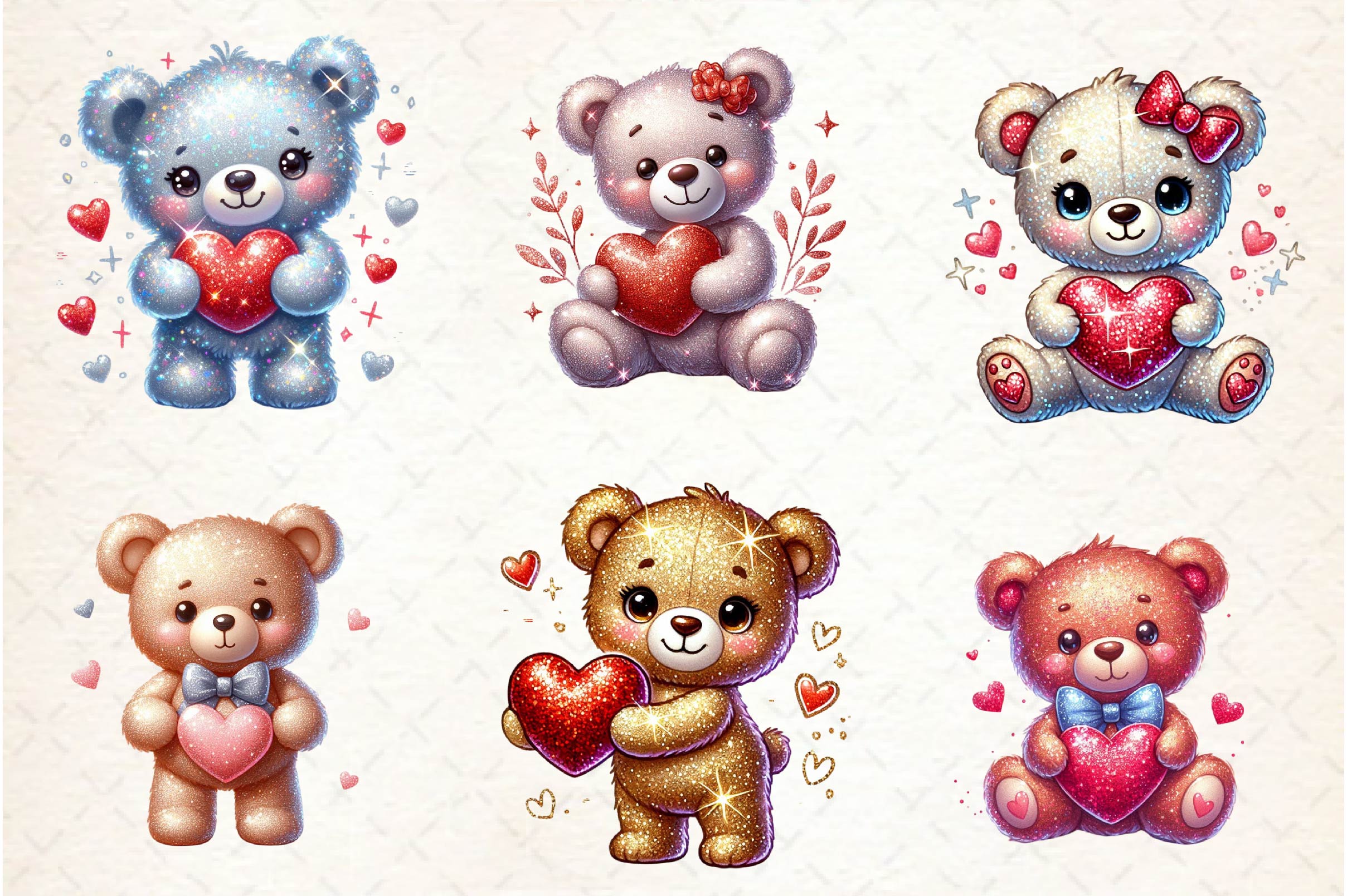 Cute Valentine Teddy Bear Clipart Bundle - CraftNest - Digital Crafting and Art