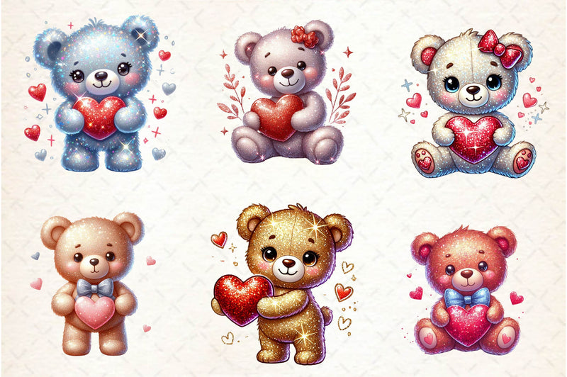 Cute Valentine Teddy Bear Clipart Bundle - CraftNest - Digital Crafting and Art