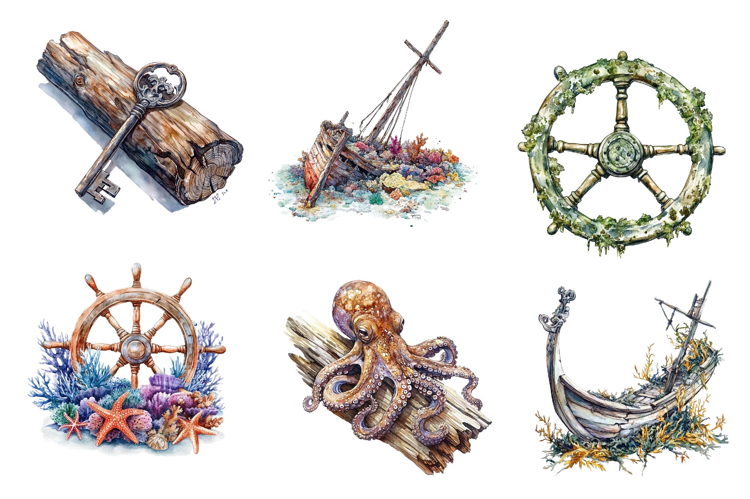 Collection A Sunken Shipwreck Clipart Bundle - CraftNest - Digital Crafting and Art
