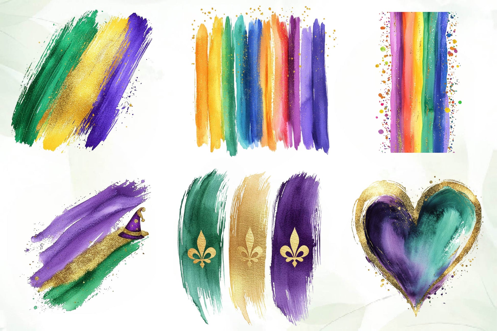 Brush Mardi Gras Clipart Bundle - CraftNest - Digital Crafting and Art