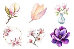 Magnolias Spring Flowers Clipart Bundle - CraftNest - Digital Crafting and Art