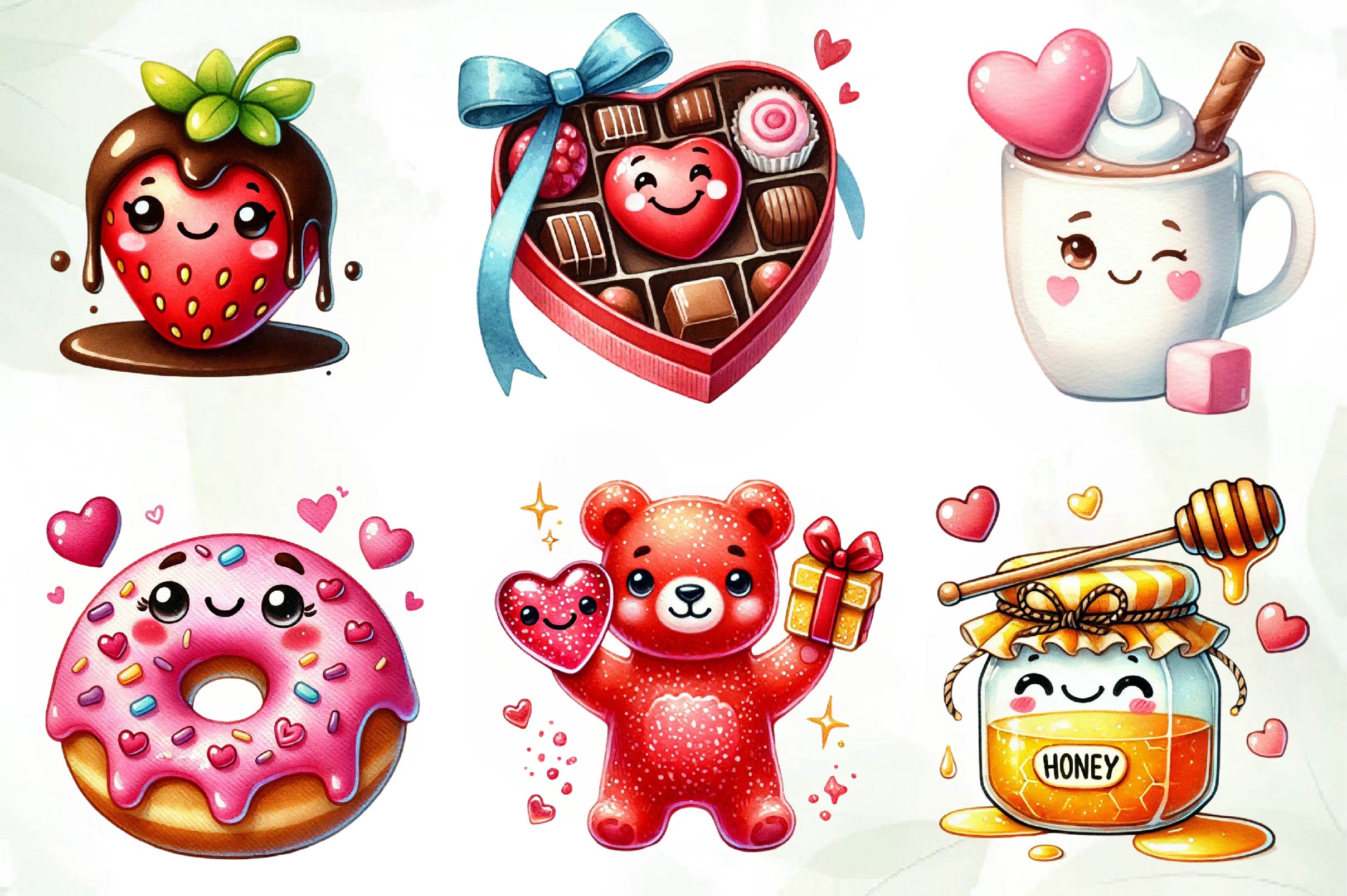 Kawaii Sweet Valentine Food Clipart Bundle - CraftNest - Digital Crafting and Art
