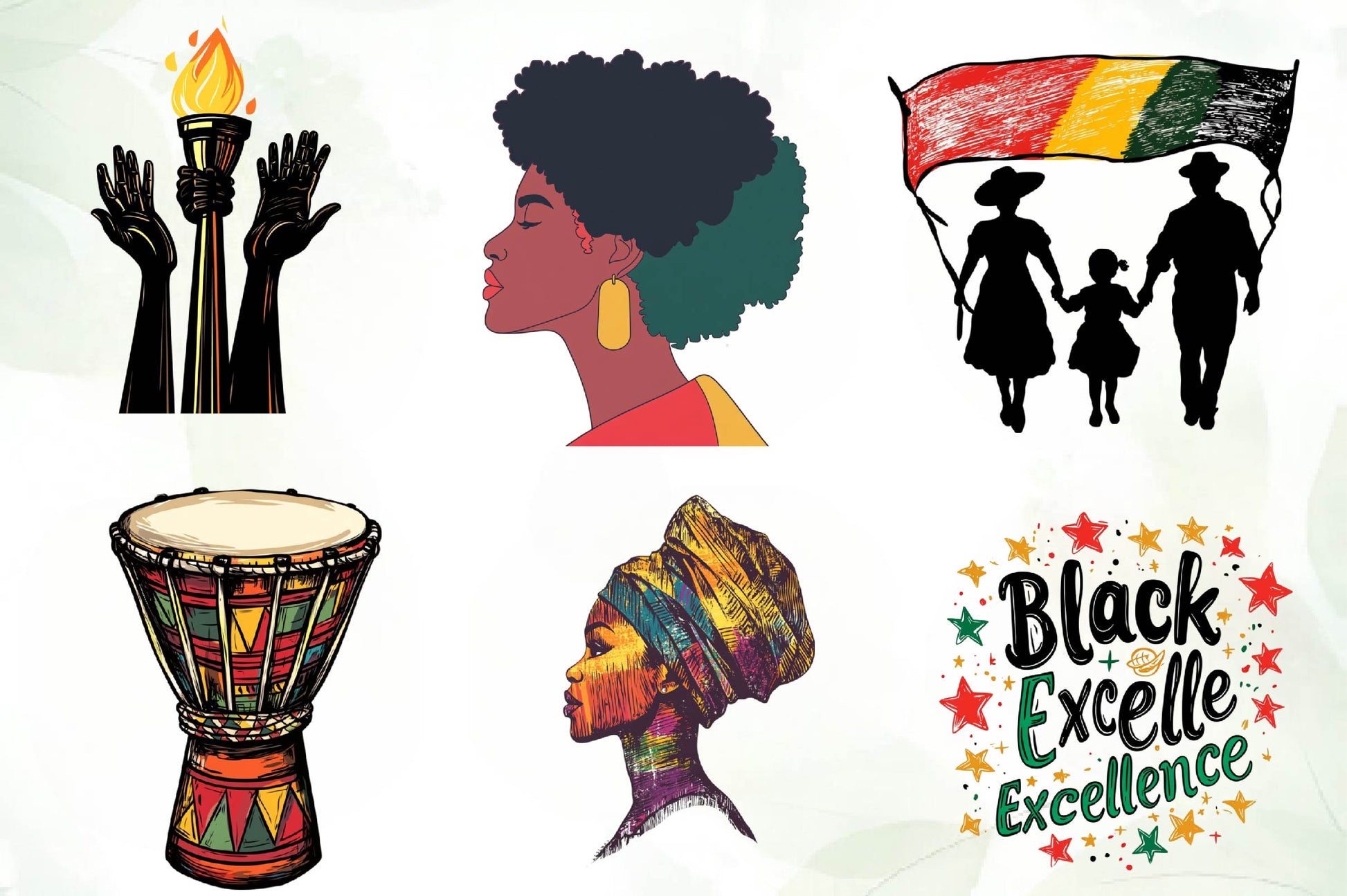 Juneteenth 1865 Black History Month Clipart Bundle - CraftNest - Digital Crafting and Art