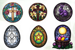 Gothic Round Stained Glass Easter Clipart Bundle - CraftNest - Digital Crafting and Art