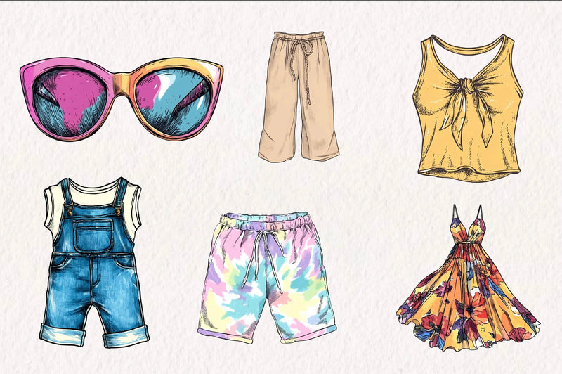 Summer Clothes Clipart Bundle - CraftNest - Digital Crafting and Art
