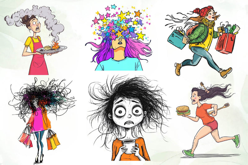 Funny Woman Clipart Bundle - CraftNest - Digital Crafting and Art