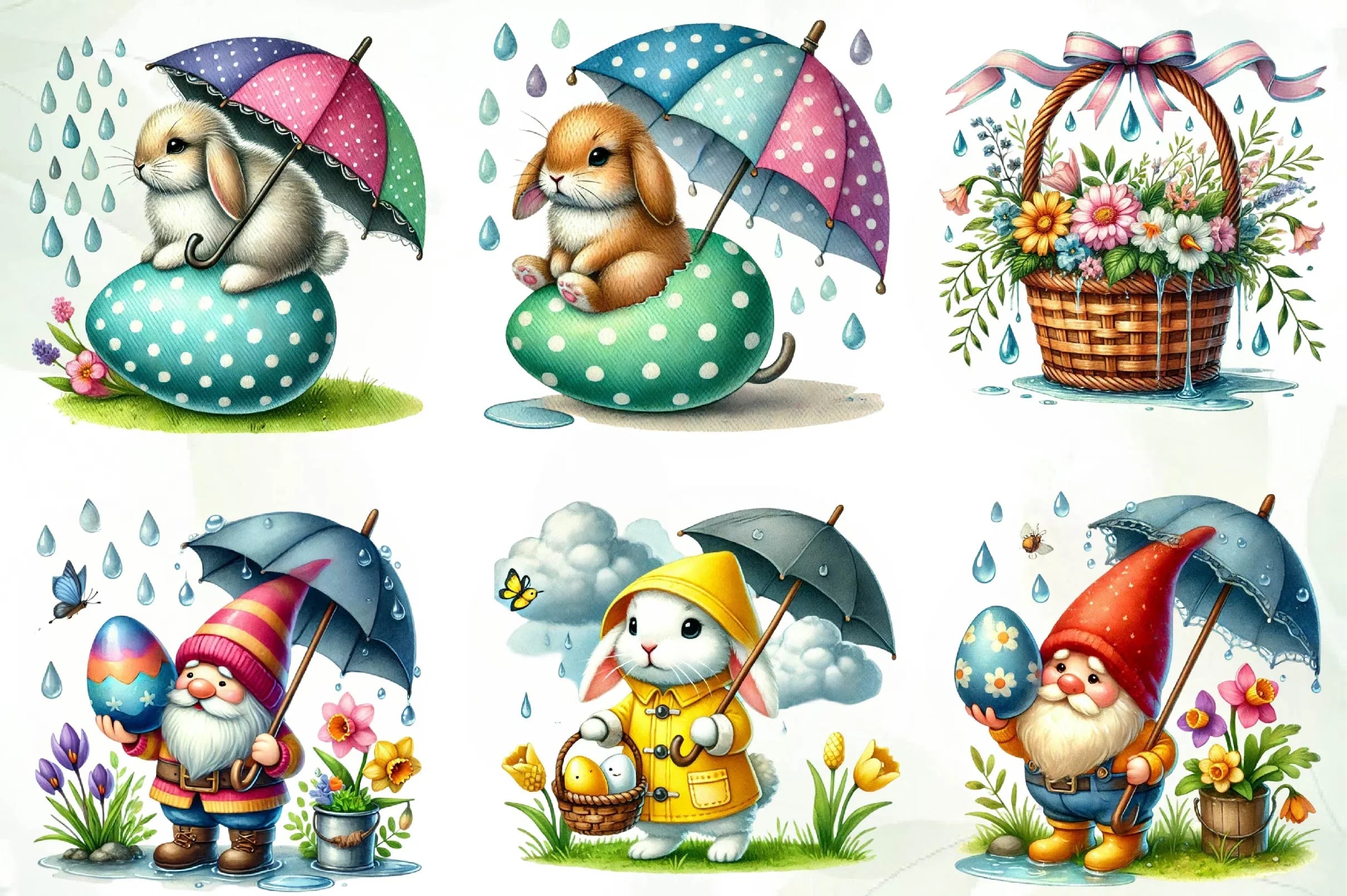Rainy Easter Day Clipart Bundle - CraftNest - Digital Crafting and Art