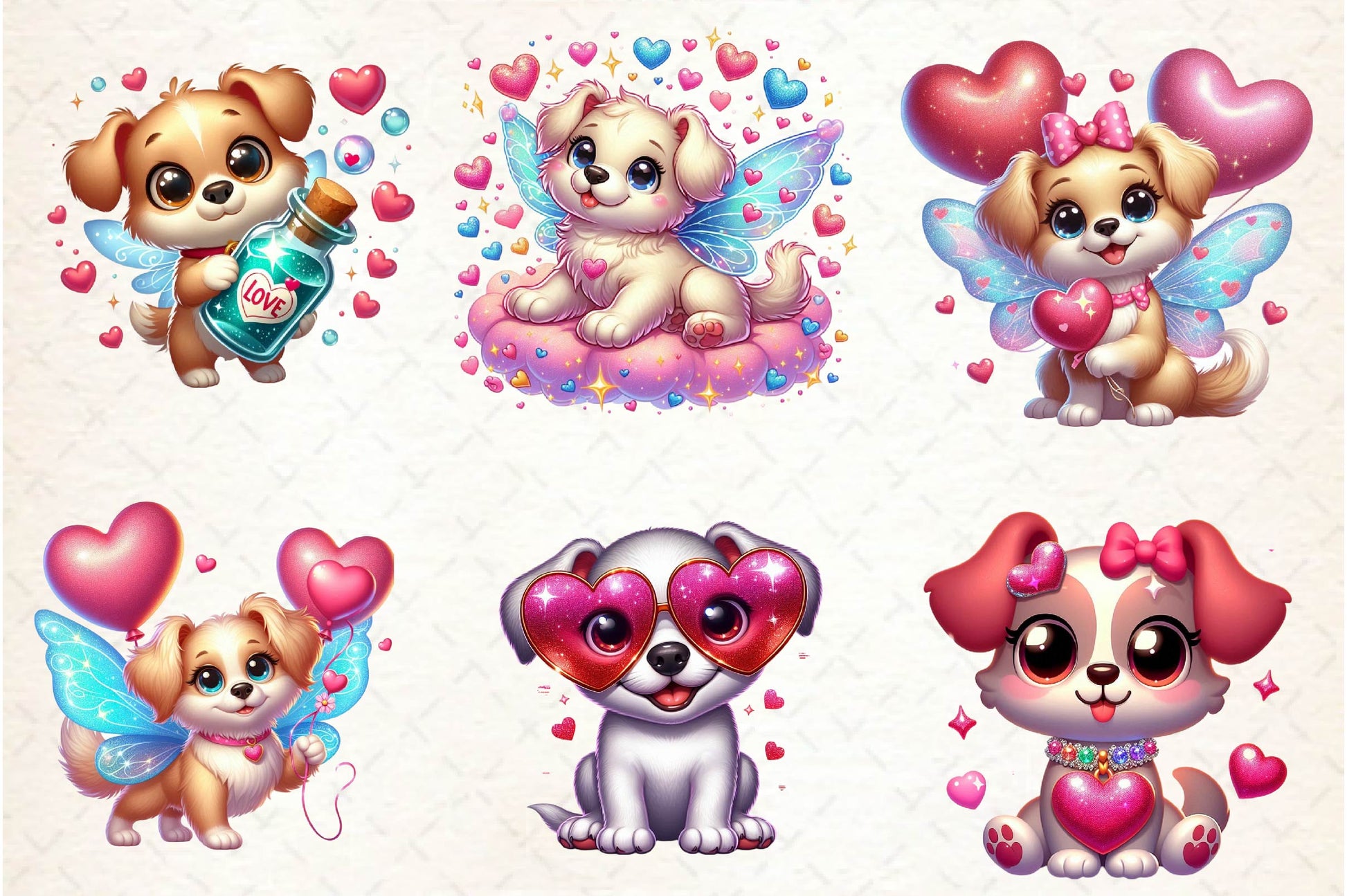 Valentine Fairy Dogs Clipart Bundle - CraftNest - Digital Crafting and Art