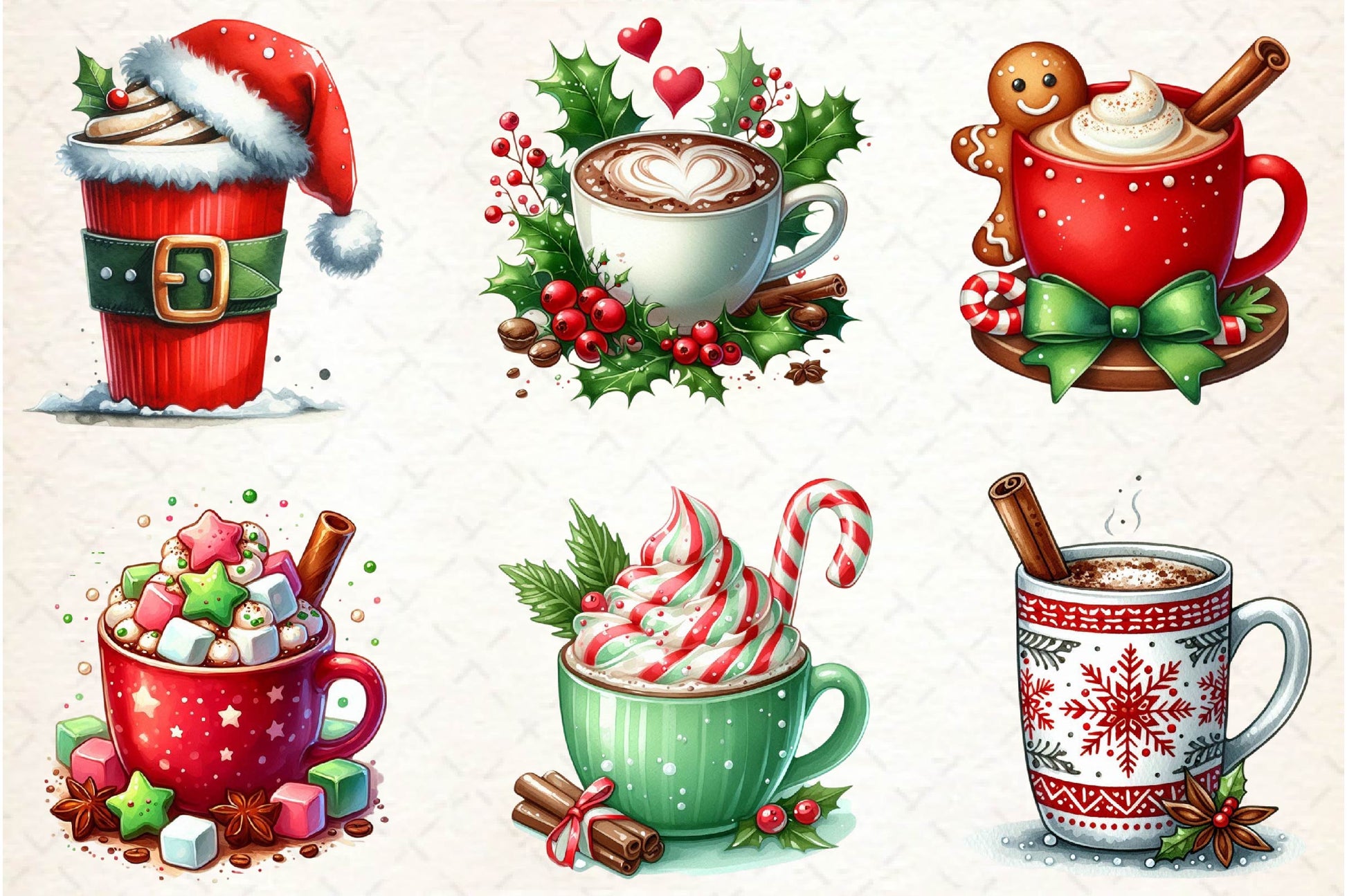 Christmas Festive Coffee Clipart Bundle - CraftNest - Digital Crafting and Art