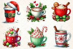 Christmas Festive Coffee Clipart Bundle - CraftNest - Digital Crafting and Art