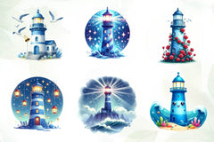 Blue Lighthouse Clipart Bundle - CraftNest - Digital Crafting and Art