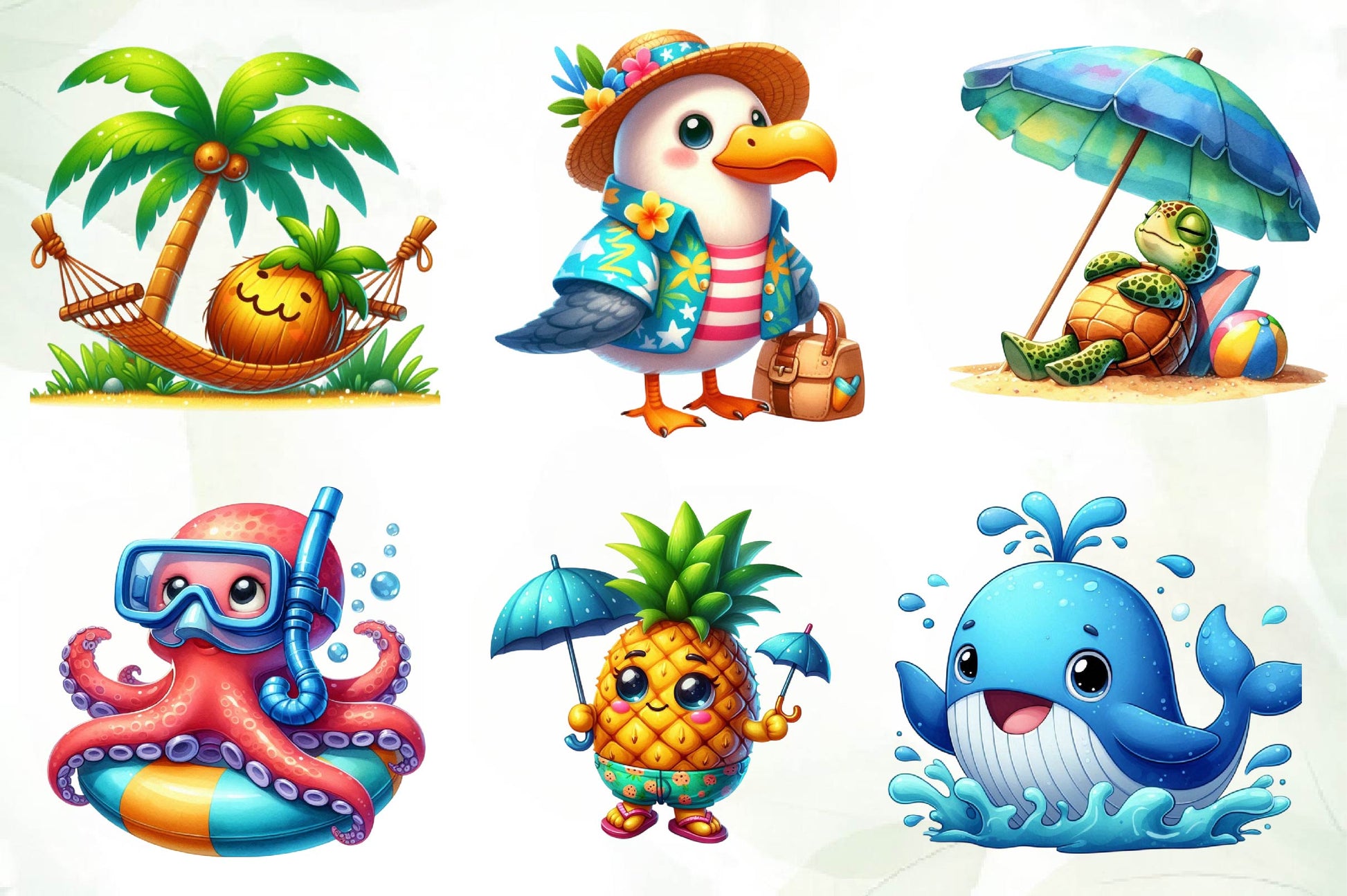 Cute Funny Beach Day Clipart Bundle - CraftNest - Digital Crafting and Art