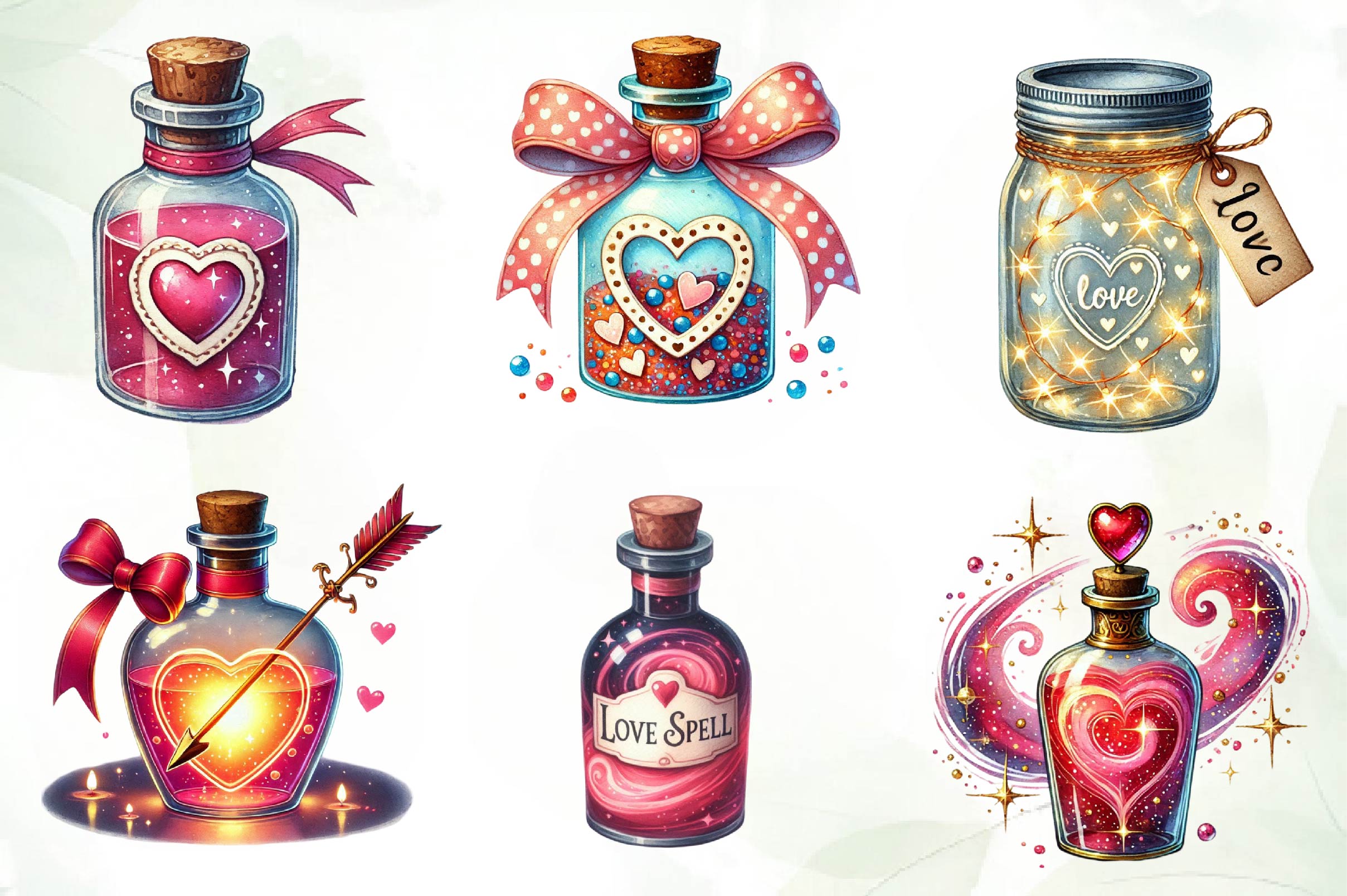 Love Bottle Valentines Day Clipart Bundle - CraftNest - Digital Crafting and Art