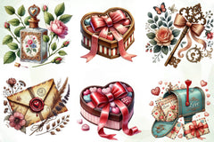 Vintage Old Valentines Day Clipart Bundle - CraftNest - Digital Crafting and Art