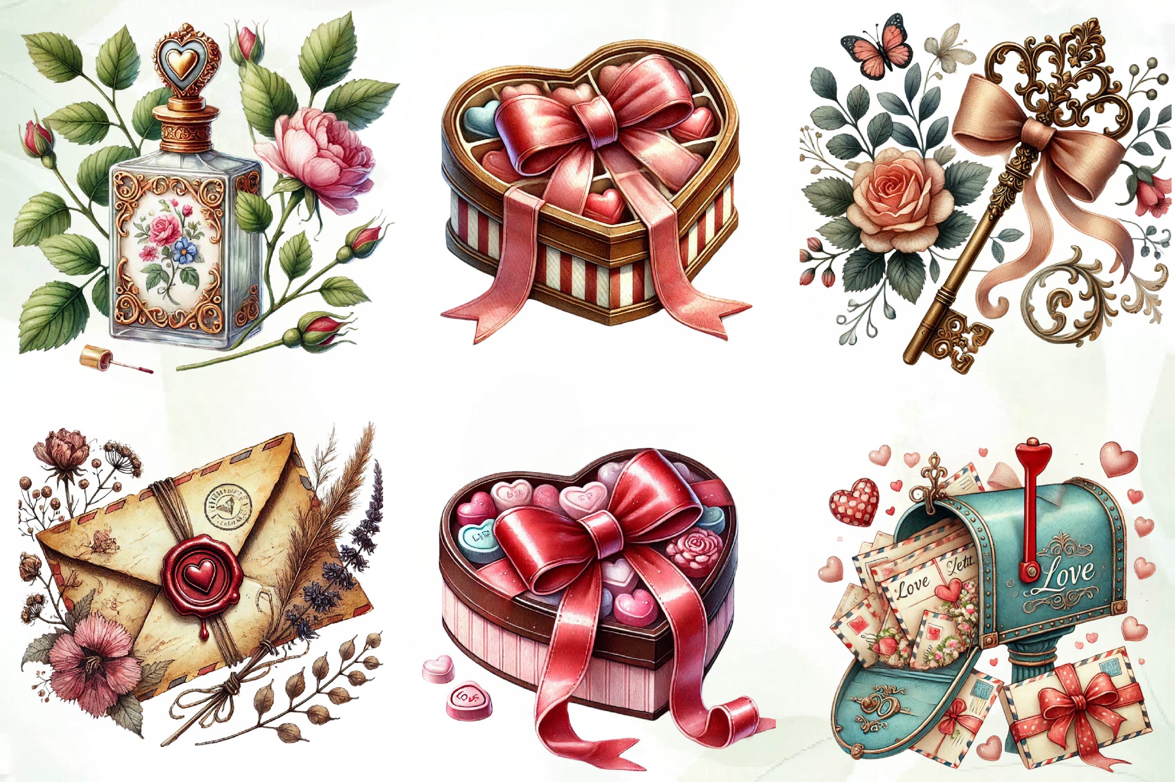 Vintage Old Valentines Day Clipart Bundle - CraftNest - Digital Crafting and Art