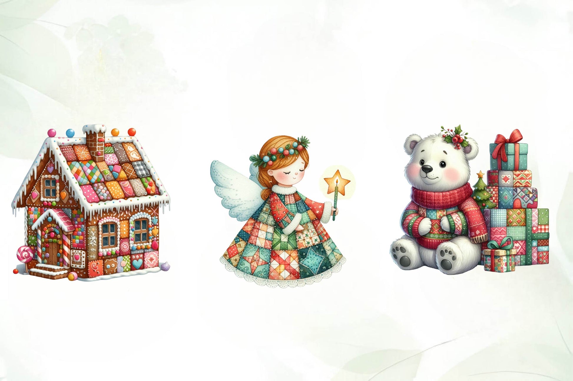 Patchwork Christmas Clipart Bundle - CraftNest - Digital Crafting and Art