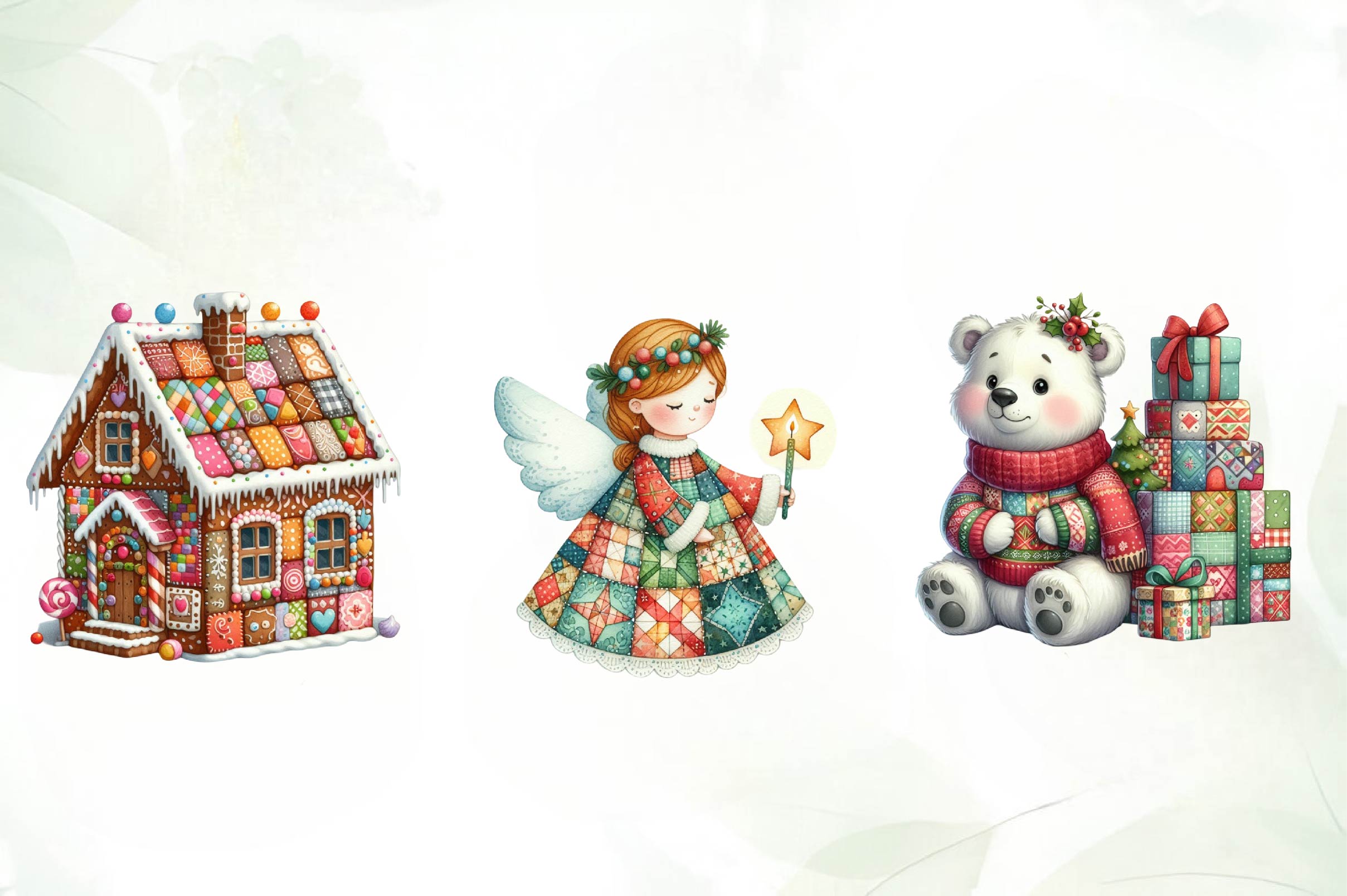 Patchwork Christmas Clipart Bundle - CraftNest - Digital Crafting and Art