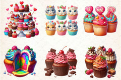 Valentine Sweet Cupcake Clipart Bundle - CraftNest - Digital Crafting and Art