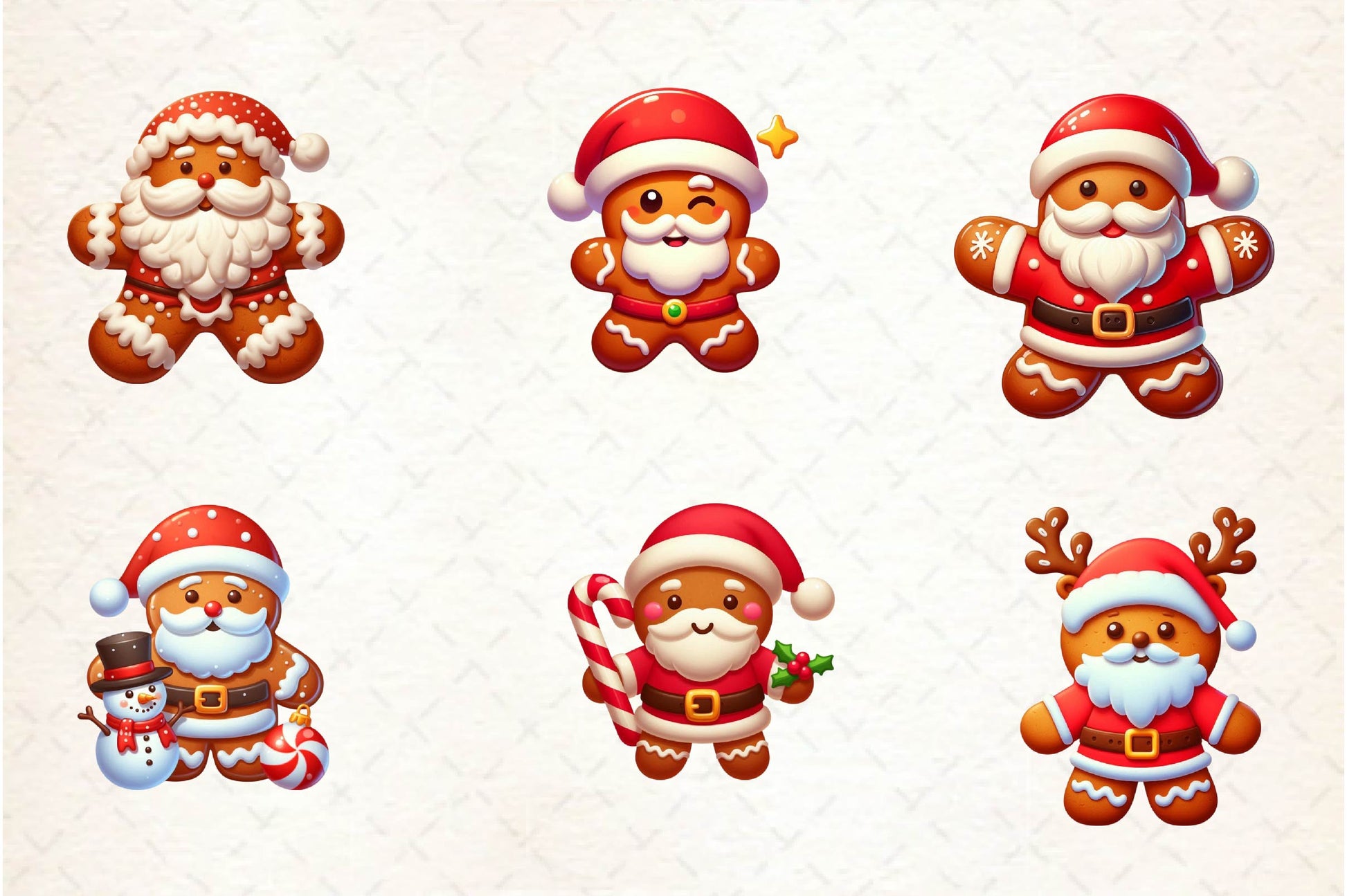 Santa Gingerbread Man Clipart Bundle - CraftNest - Digital Crafting and Art