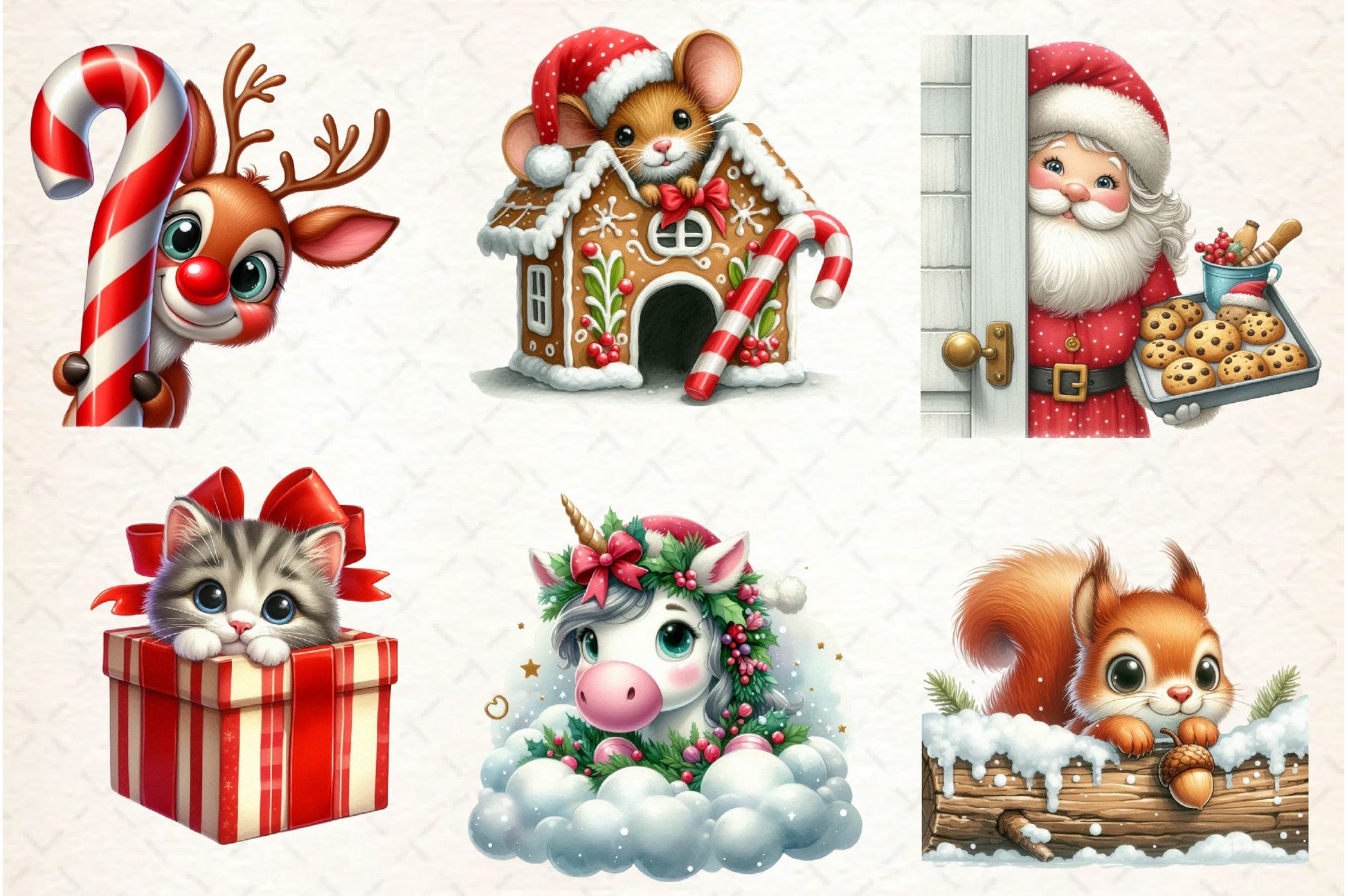 Peeking Christmas Clipart Bundle - CraftNest - Digital Crafting and Art