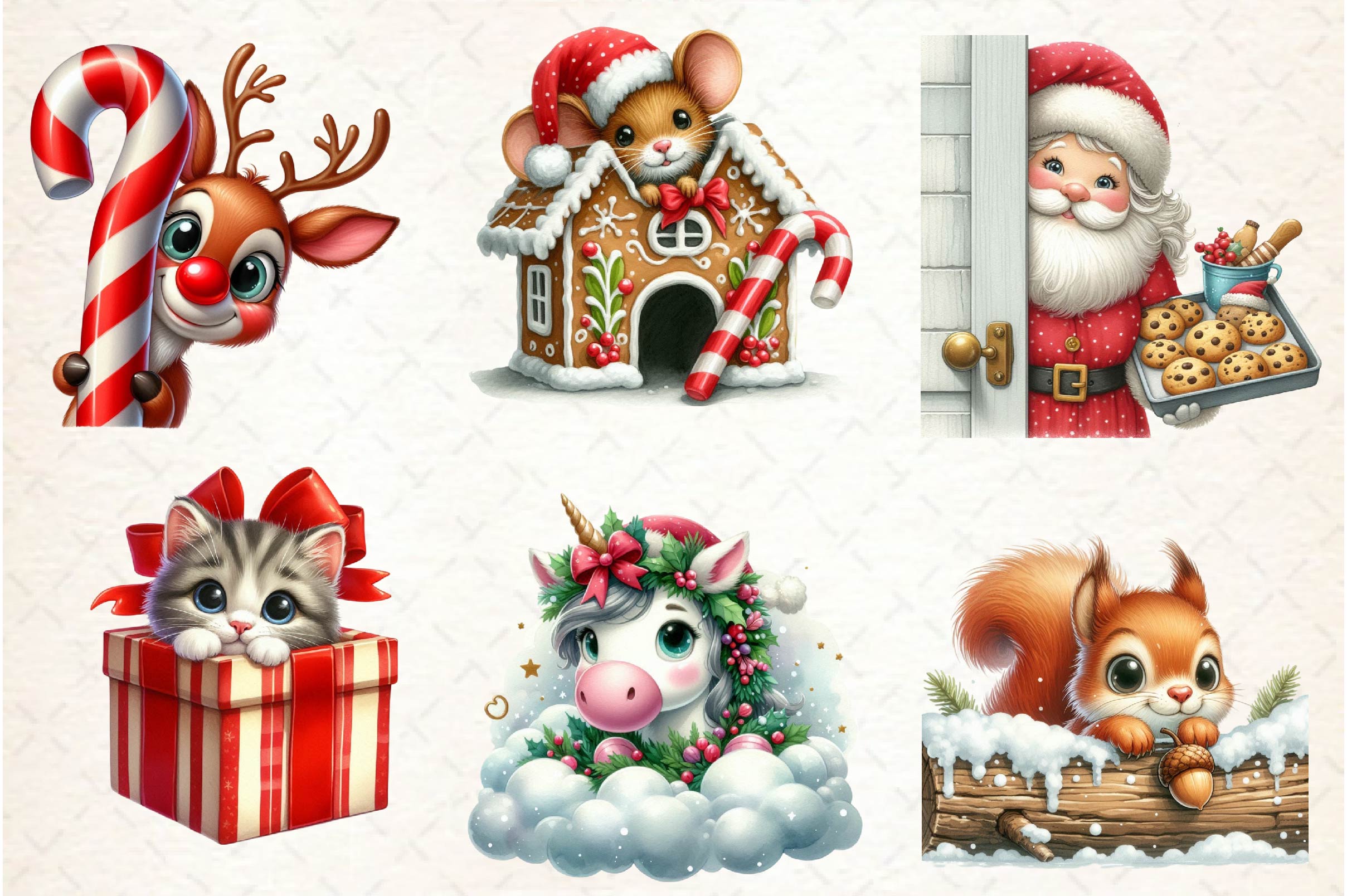 Peeking Christmas Clipart Bundle - CraftNest - Digital Crafting and Art