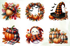 Halloween Autumn Plaid Clipart Bundle - CraftNest - Digital Crafting and Art
