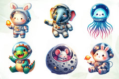 Astronaut Space Clipart Bundle - CraftNest - Digital Crafting and Art