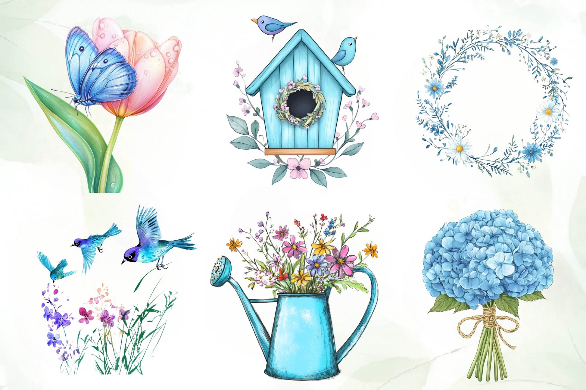 Blue Spring Season Clipart Bundle - CraftNest - Digital Crafting and Art
