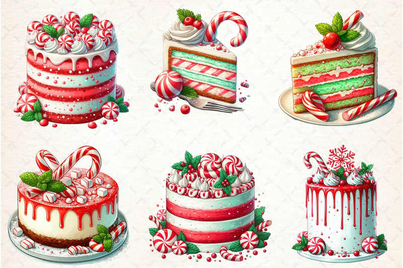 Peppermint Cakes Clipart Bundle - CraftNest - Digital Crafting and Art
