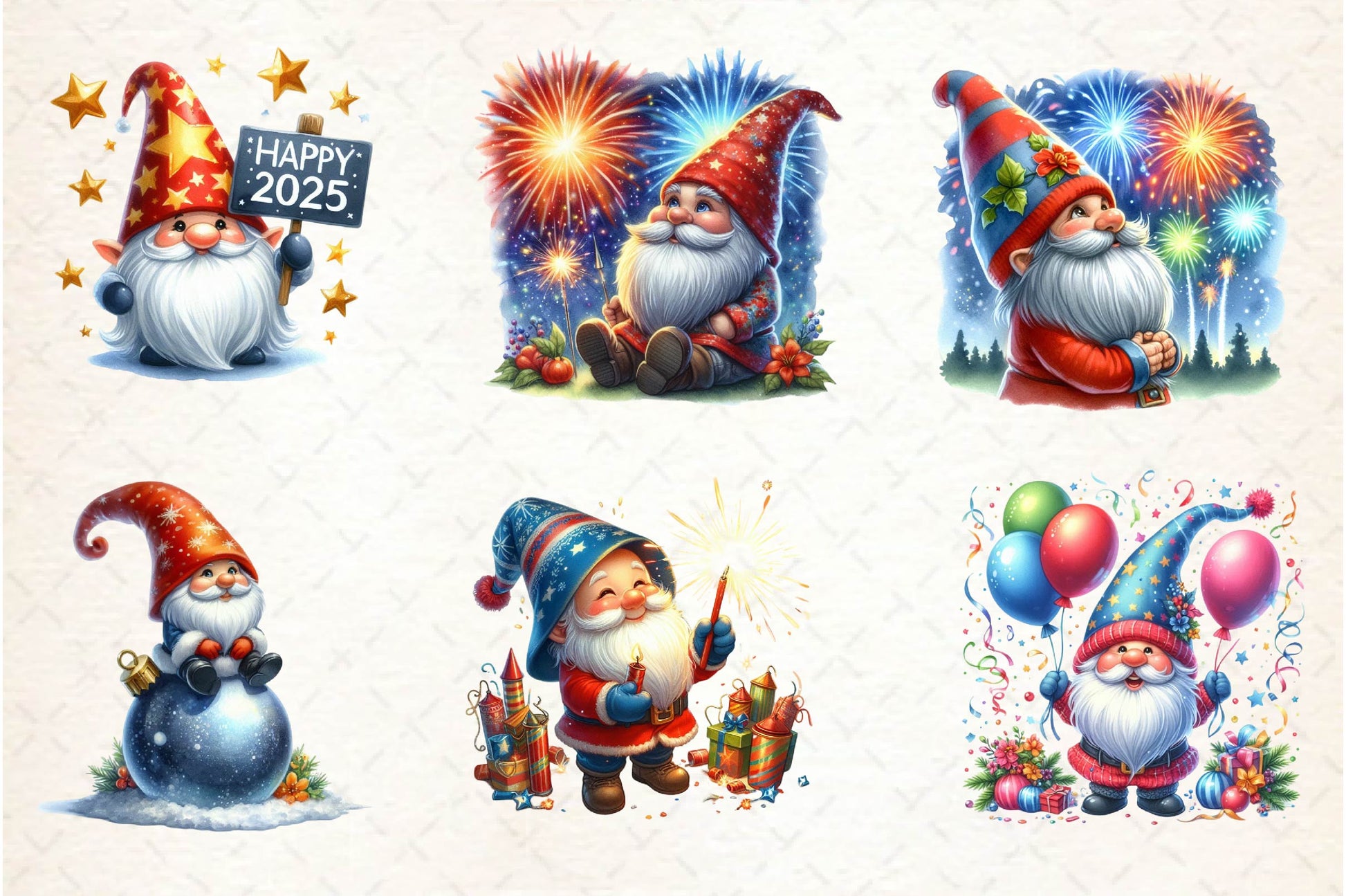 Happy New Year Gnome Clipart Bundle - CraftNest - Digital Crafting and Art