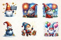 Happy New Year Gnome Clipart Bundle - CraftNest - Digital Crafting and Art