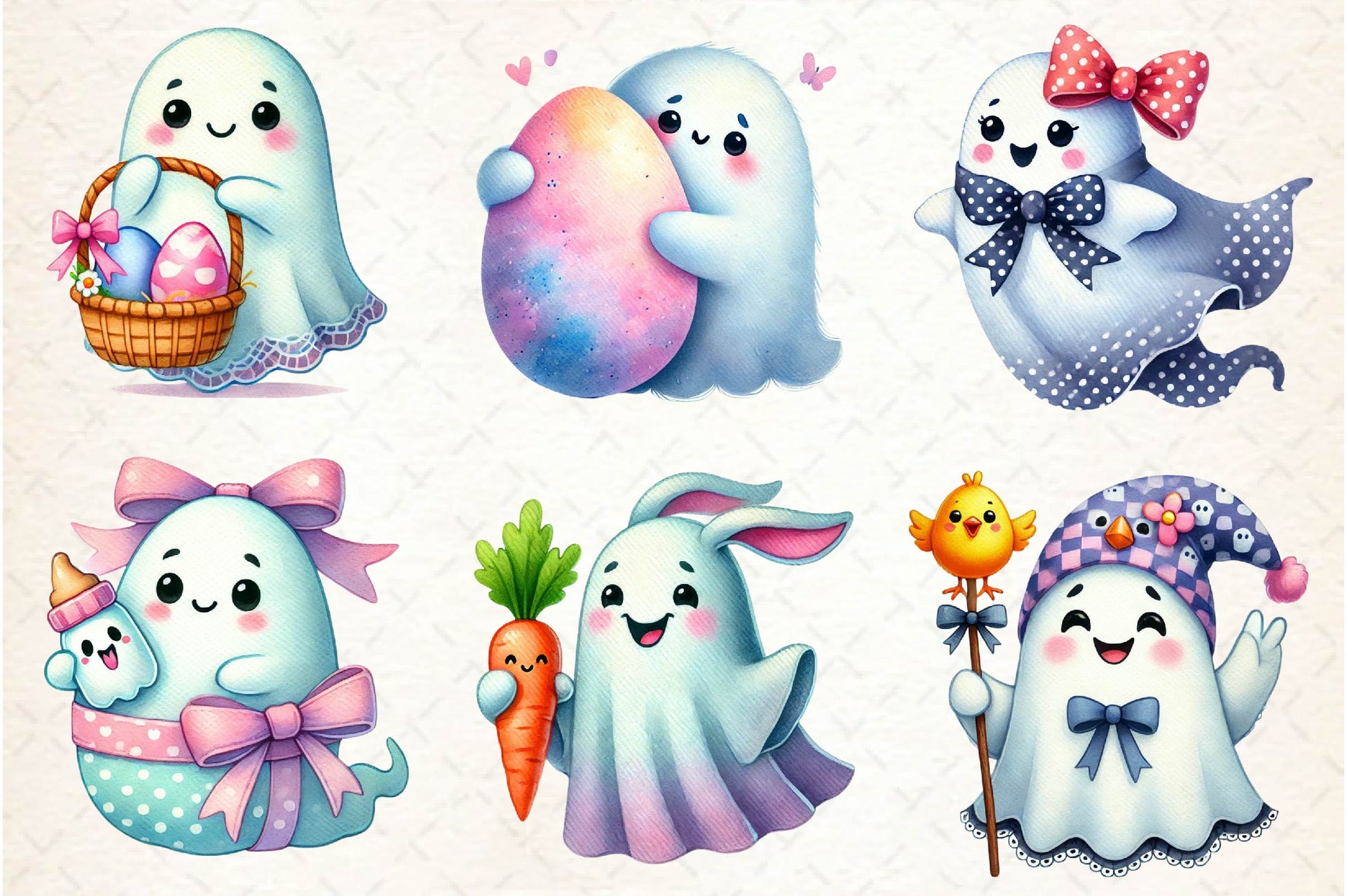 Cute Easter Ghost Clipart Bundle - CraftNest - Digital Crafting and Art