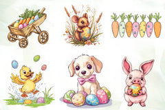 Cute Easter Farm Clipart Bundle - CraftNest - Digital Crafting and Art
