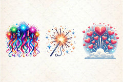 Happy New Year Fireworks Clipart Bundle - CraftNest - Digital Crafting and Art