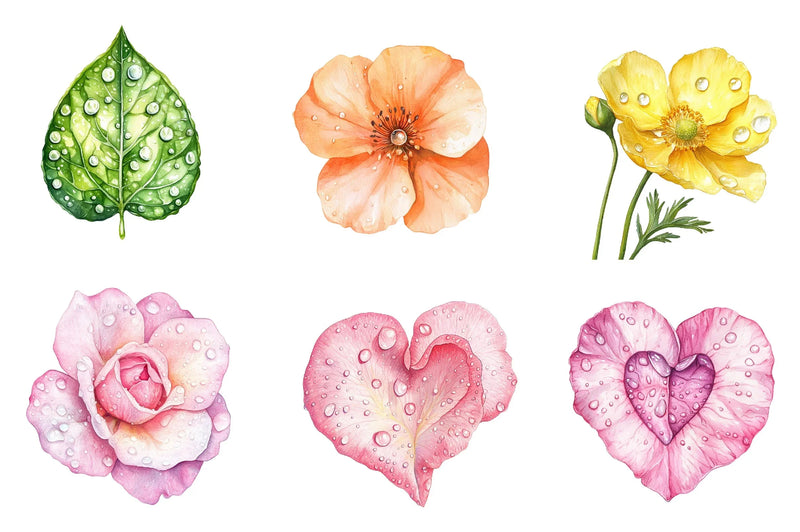 Spring Water Droplets Clipart Bundle 1 - CraftNest - Digital Crafting and Art