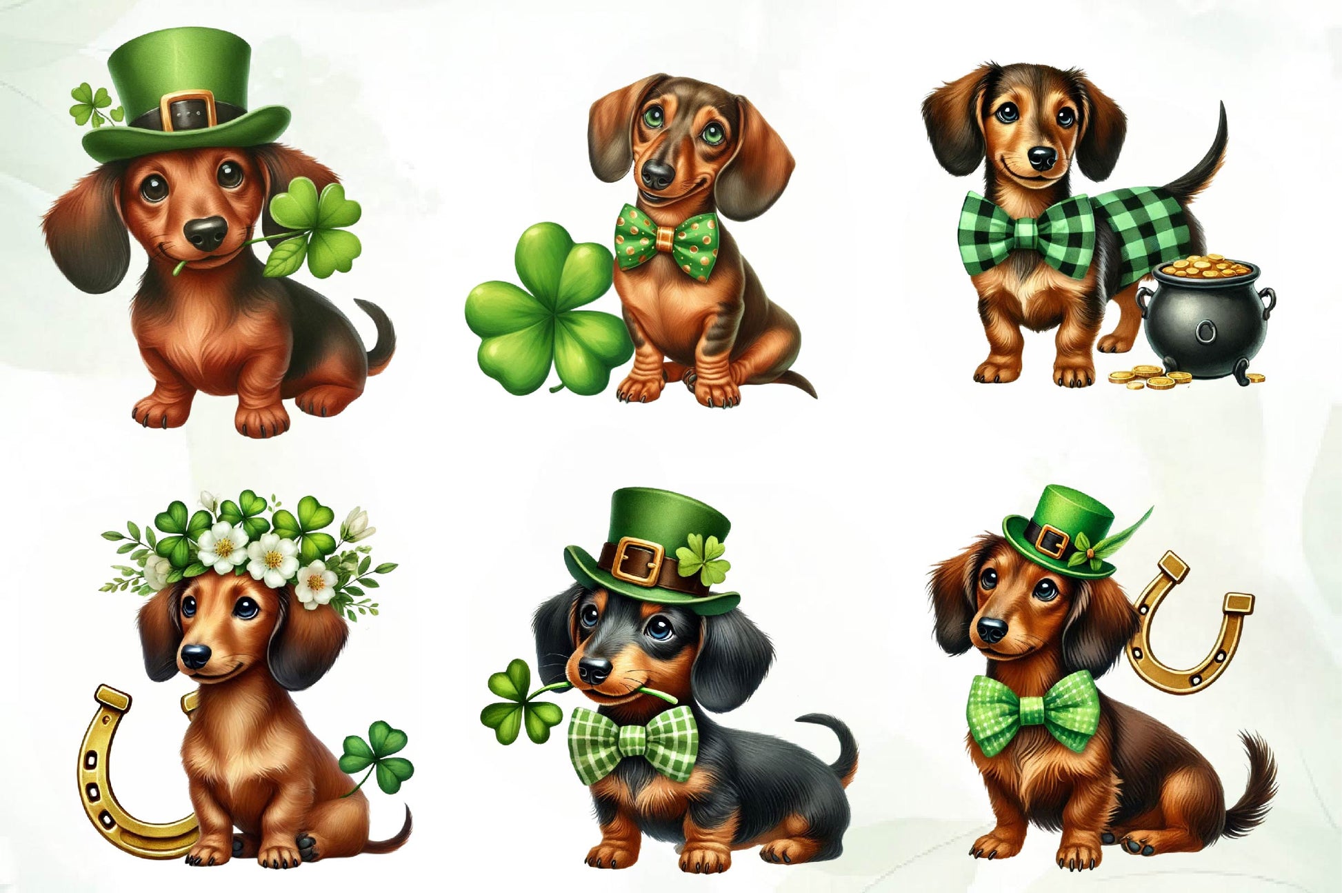 St Patricks Day Dachshund Dog Clipart Bundle - CraftNest - Digital Crafting and Art