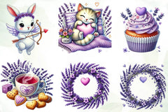 Lavender Valentine Clipart Bundle - CraftNest - Digital Crafting and Art