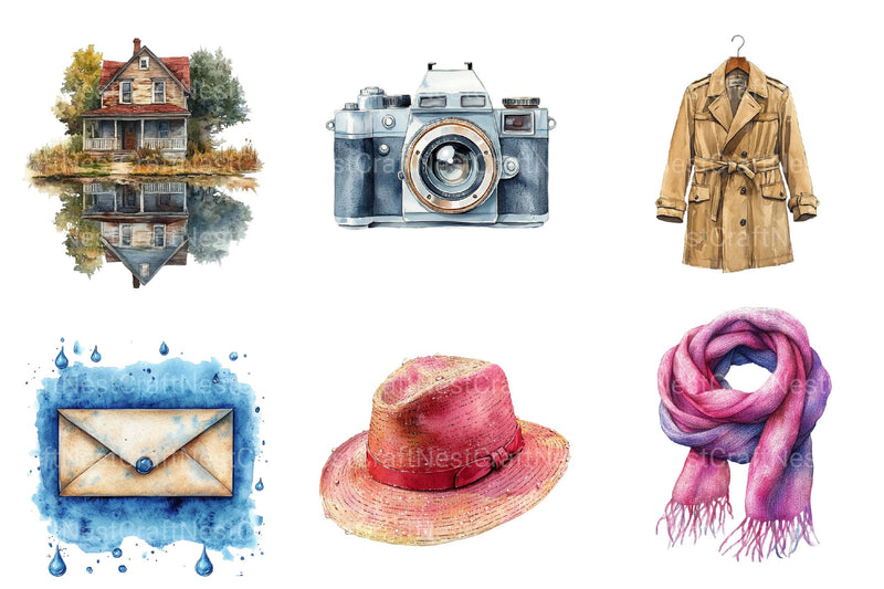 Vintage Rainy Day Clipart - CraftNest - Digital Crafting and Art