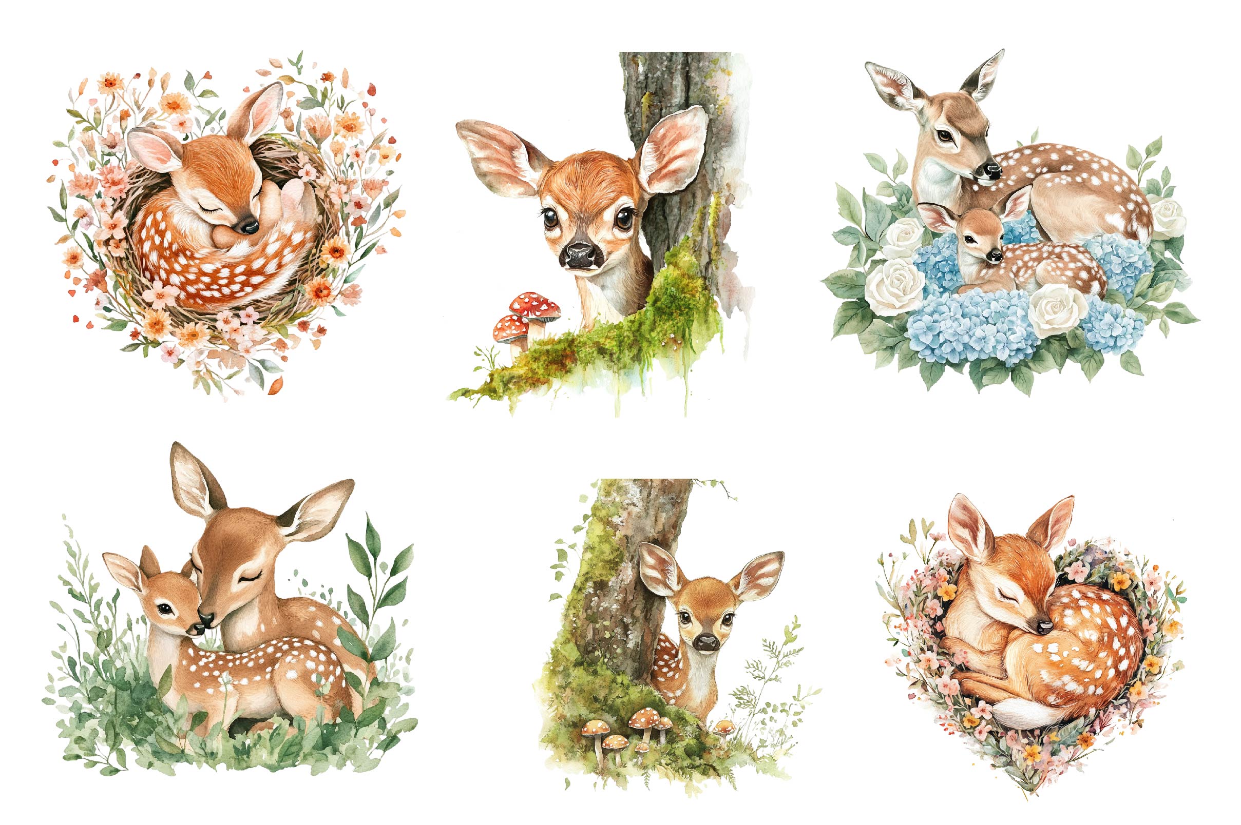 Fawn & Doe Clipart Bundle - CraftNest - Digital Crafting and Art