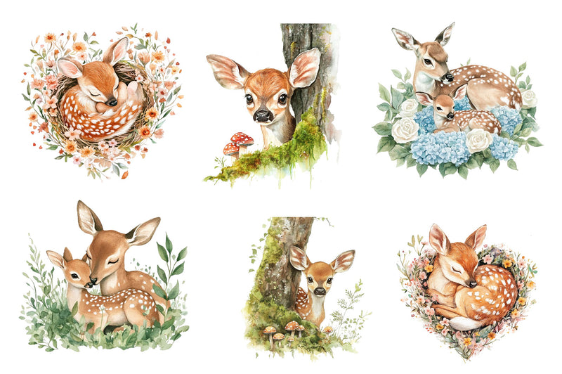 Fawn & Doe Clipart Bundle - CraftNest - Digital Crafting and Art