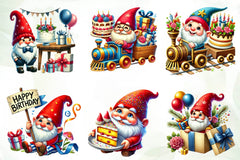 Birthday Gnomes Clipart Bundle - CraftNest - Digital Crafting and Art