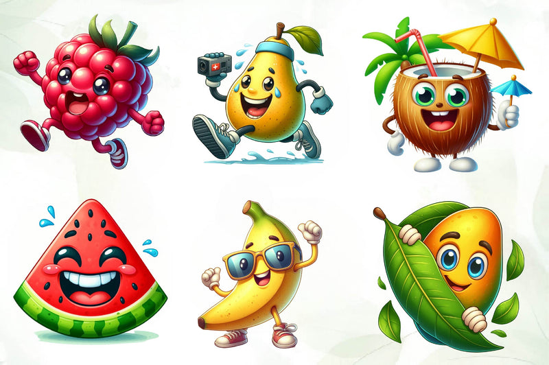 Funny Fruit Clipart Bundle 2 - CraftNest - Digital Crafting and Art