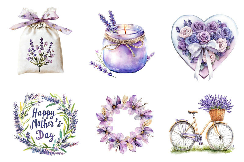 Lavender Mothers Day Clipart Bundle 1 - CraftNest - Digital Crafting and Art