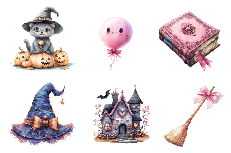 Cute Coquette Halloween Clipart Bundle - CraftNest - Digital Crafting and Art