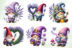 Lavender Purple Gnome Clipart Bundle 1 - CraftNest - Digital Crafting and Art