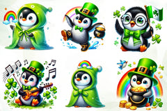 St Patricks Day Cute Penguin Clipart Bundle - CraftNest - Digital Crafting and Art