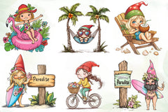 Beach Girl Gnomes Collection Clipart Bundle - CraftNest - Digital Crafting and Art