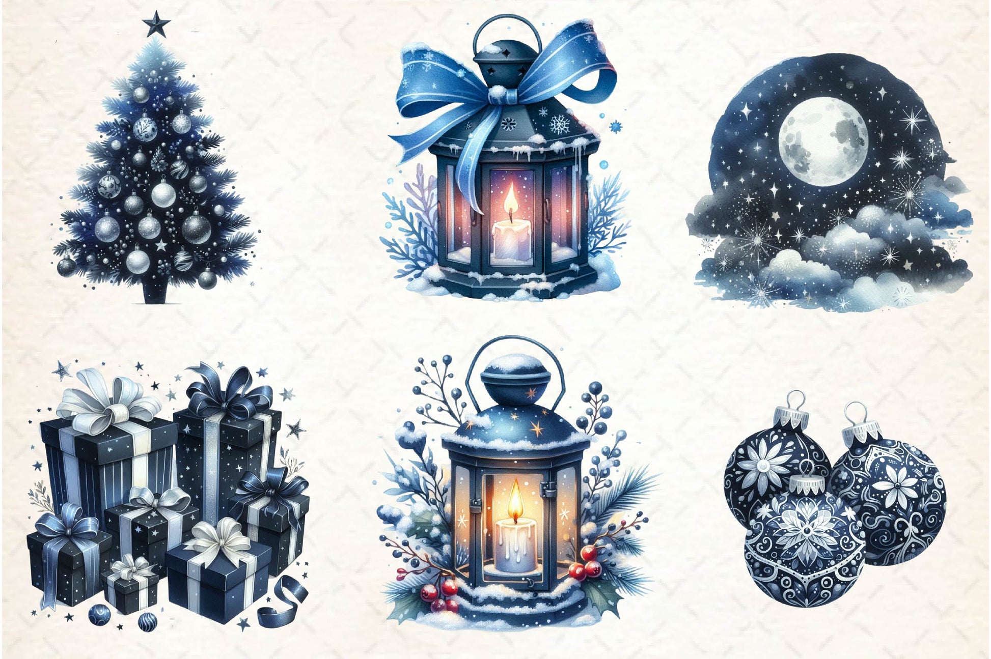 Navy Christmas Clipart Bundle - CraftNest - Digital Crafting and Art