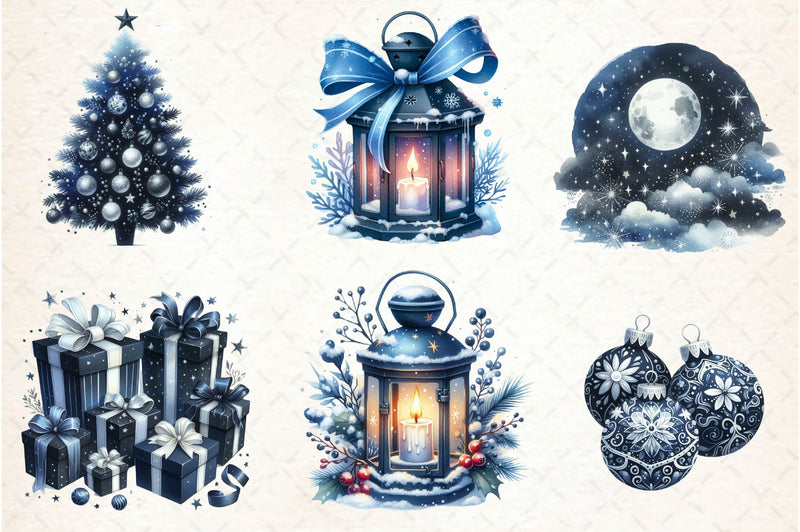 Navy Christmas Clipart Bundle - CraftNest - Digital Crafting and Art